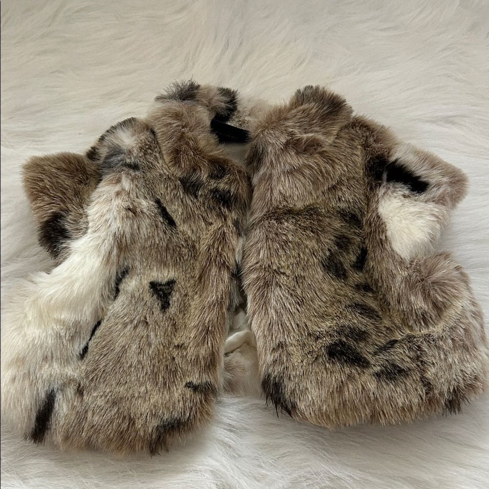 Cozy Faux Fur Kids Vest - Brown and White children’s place